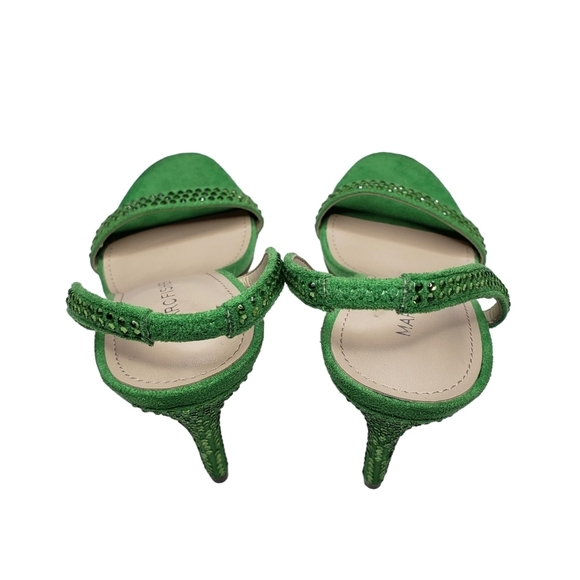 Marc Fisher | Batila Lime Green Embellished Open Toe Stiletto Heels Women's 7 - Picture 8 of 12